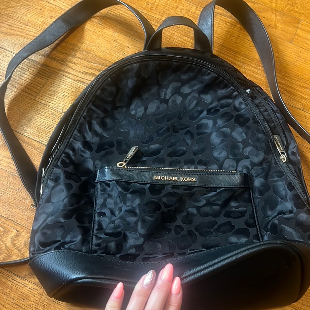 Michael Kors lepoard print backpack! Good condition